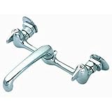 LASCO 07-1260 Wall Mount Kitchen Faucet Adjustable Mounts with 6-Inch Spout, Chrome Finish [並行輸入品]