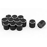 XDiscount スイッチ　ノッブ　ランプ　コントロール　キャップ　5mm シェフト　17 x 16mm ブラック　12本入り