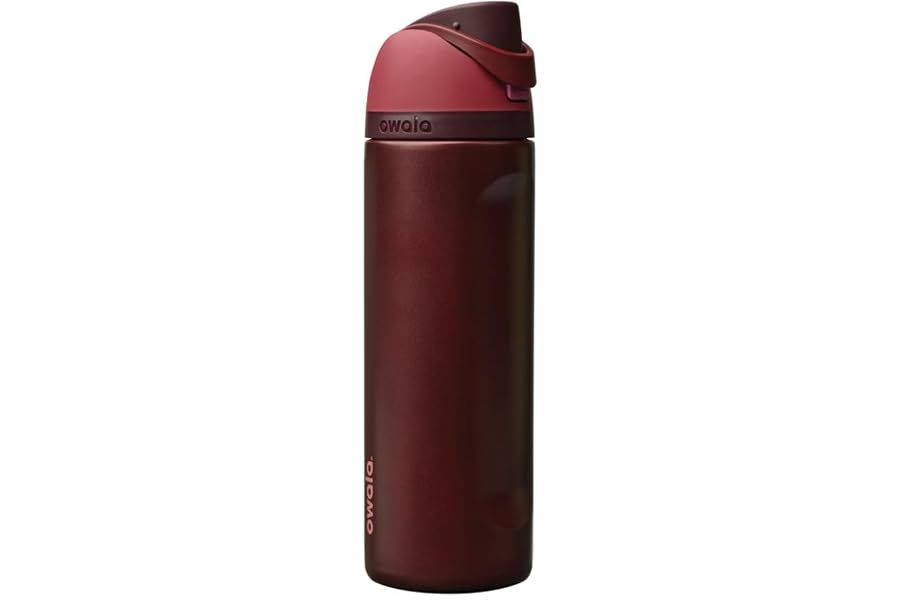 Owala FreeSip Insulated Water Bottle - 710ml (24oz) Black Cherry | Reusable, Leak Proof, BPA Free | Double Walled Stainless S