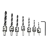 7本セット木工用ドリル 皿錐 面取り バリ取り 下穴 座ぐりドリル 3mm/4mm/5mm/6mm/7mm/8mm/10mm