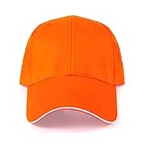 [ノーブランド品] ツバライン入り シンプル 無地 コットンキャップ 17カラー