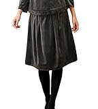 Angeliebe エンジェリーベ マタニティ 産前 産後 対応 ベロア タック スカート 妊婦服 膝丈 フレア フリー グレー 21717 21717300