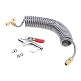 Dolity 高品質　エアーツール　ブロワーダスター　ブロー　ダストガン　オス　Tコネクタ　1/4ホース　500cm