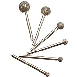 Chiloskit 4-12mm 球型 12本入りセットダイヤモンドビット 研削ヘッド ビット ミニルーター 研磨用 回転ヤスリ