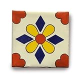 【B'stile】絵画のような壁タイル「メキシコタイル」CMT-D4（陶器質｜100mm角｜屋外壁/屋内壁用）1枚