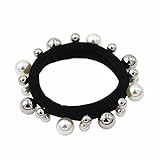 パールヘアリングラバーバンドヘッド韓国のヘアアクセサリー - ブラック