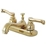 Kingston Brass KB8602 4-Inch Centerset Lavatory Faucet With Pop-Up Drain, Polished Brass [並行輸入品]
