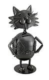 Springy Bobble Head Cat Polished Metal Coin Bank