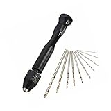 Xiton ピンバイス ハンドドリル 小型 ハンド ドリル ステンレスピンバイス クルミ?プラスチック?真珠等用 穴あけドリル 穴あけツール 手芸 DIY工具 手動ドリル 精密 木工 電源不要 騒音な