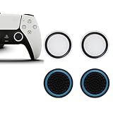 SZSL PS5 コントローラー スティックキャップ PS4 / PS3 / Xboxアナログスティック 保護カバー (4個セット) 対応 親指 スティックカバー シリコン コントローラー スティックキャップ 専用 (ホワイト 2枚 +ブルー 2枚)