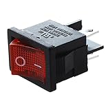 Hommy 3個レッドライト4ピンDPST ON-OFFスナップボートロッカースイッチ6A/250V 10A/125V AC