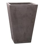 軽量 大型植木鉢 ファイバークレイ トールスクエア グレー 高さ60cm
