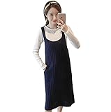 Yinuo Baby マタニティ レディース 長袖 美ライン セーター ロング ストレッチ 秋 2セット (XL, ブルー)