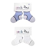Sock Ons 6-12 Months - TWIN PACK Gift Wrap Available (B/Blue & White Twin Pack) by Sock Ons