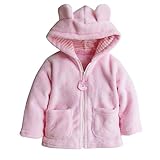 Nice Days（ナイス　ディズ）　ベビーフード付きコート　可愛いジャンパー　冬防寒 (6, ピンク)