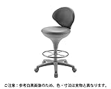 WS026-VBK ワーキングスツール 背付 足掛付 ビニールレザー ブラック　東洋工芸