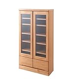 【天然木パイン材】　高級書棚（幅60cmロータイプ）　ナチュラル色