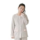 マタニティ パジャマ 授乳パジャマ 秋 長袖 授乳服 前開き マタニティウェア 妊婦服 産前産後 (M)