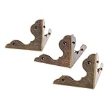 12枚入り 三辺のコーナープロテクター 金属 ブラケットプロテクター レトロスタイル 装飾 DIY/かばんのコーナー保護 33*33*33mm