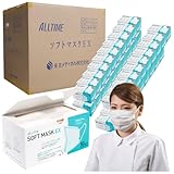 [オールタイム　ALL TIME] ケース販売 東京メディカル 不織布マスク 三層 平ゴム 耳に優しい 個包装なし 2000枚 50枚×40箱 普通サイズ BFE VFE PFE 花粉 99％カット 業務用