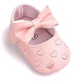 Bambina ベビーシューズ 赤ちゃん 靴 ルームシューズ ファーストシューズ ドレスシューズ 出産祝い プレゼント よだれかけ付き (13cm, ピンク)