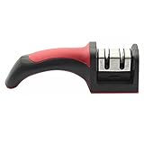 Angelsky 包丁研ぎ器 シャープナー 二段階ナイフシャープナー ダイヤモンド 砥石 簡単安全使用 ステンレス鋼 ホームキッチン用 (レッド)