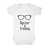 (フロソ) FLOSO 赤ちゃん・ベビー用 Hipster In Training(ヒップスター訓練中)プリント 半袖ボディースーツ ロンパース スリープスーツ ベビー肌着 パジャマ (18-24ヶ月