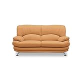 ラグジュアリー ハイバックソファ エレナ 2.5人掛け ブラウン スチール脚