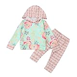 杜屋トヤ　新生児服　ルームウェア　上下セット　花柄　長袖フード付きＴシャツ　パンツ　かわいい　洋式　秋　冬　カジュアル　遊び　お出かけ　プレゼント　女の子　男の子　ユニセックス　赤ちゃん　70/80/