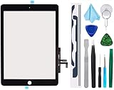 TPhaelay ブラック タッチスクリーン 交換品Ipad 第5世代デジタイザイー2017 5世代(A1822 A1823)|iPad Air 2013 (A1474 A1475 A1476) 9.7インチプレインストールされた接着剤（ホームボタンなし）