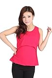 KINDOYO レディース 授乳服 トップス マタニティ ママ 妊娠 生後 ソリッドカラー 看護ベスト 夏 ノースリーブ Tシャツ, スタイル-2