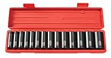 TEKTON 4879 1/2-Inch Drive Deep Impact Socket Set, Inch, Cr-V, 12-Point, 3/8-Inch - 1-1/4-Inch, 14-S