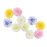 Perfk 10個入　お花　菊　造花　フラワー　花嫁　花ガール　レディース　結婚式　ホーム　DIY　工芸品　装飾　プレゼント　６タイプ選べる - カラフル