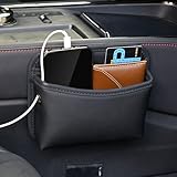 JEYODA車用収納ポケットシート側袋自動車側袋携帯収納ボックスカード収納シート隙間収納簡単取り付けミニポケット小物収納多機能カー用品便利 (ブラック)