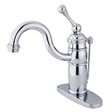 Kingston Brass KB1401BL Single Handle Mono Deck Lavatory Faucet with Retail Pop-up & Optional Deck P