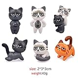 Nat 6pcs/ Set Fairy Garden Ornaments Miniature Resin Grumpy Cat Bonsai Dollhouse Decoration