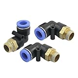 uxcell　クイックカプラー　12mm-12mm内径　プラスチック　エルボーコネクタ　3個入り
