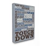 The Kids Room by Stupell "Football Typography Denim Feel Stretched" Canvas Wall Art [並行輸入品]