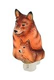 磁器夜ライトグレーWolf and Pup Shaped磁器Night Light 3 x 5.5 X 2.5 inchesグレーモデル# pn-288