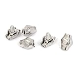 uxcell　ワイヤークリップケーブルクランプ　5個入り　304ステンレス鋼　シングル　2mm 直径