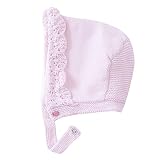 Toubaby 新生児 秋冬シーズン保温ニット帽ベビー帽0-18月 ピンクと乳白色 (6-18月（44-50cm), ピンクの(ダブル))