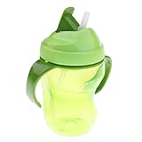 Baoblaze 全4色　赤ちゃん　ドリンク　ストロー　カップ　260ml 　滑り止め　無味　無毒　漏れなし　 - 緑