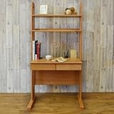 ISSEIKI 学習デスク ナチュラル 幅88 引出し付き 木製家具 【PI-48-4】