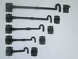 IRONMONGERY Worldâブラックアンティーク鋳鉄装飾Ornateキャビンフックと目Shedゲートドアラッチロック( 12 / 300 mm ) by ironmongery世界