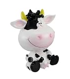 Silly SittingブラックandホワイトMilk Cow子供のコインバンク