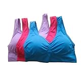 Badi naレディース快適革命ノンワイヤーブラブルー&パープル&ローズ( 3パック) US サイズ: L