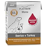 プラチナム ドッグフード : イベリコ+ターキー 無水調理ウェットフード （グレインフリー、グルテンフリー ） (375g x 1パック)