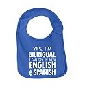 はいIm Bilingual I Can Cryおもしろ幼児Jerseyよだれかけ カラー: ブルー
