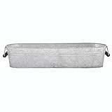 【ノーブランド品】オールドジンク・楕円バケツ小OZ38[エッシャーデザイン]