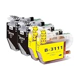 LC3111 ブラザーbrother用互換インクカートリッジLC3111BKブラック2本 LC3111Yイエロー2本 合計4本 対応機種：DCP-J582N J982N-W/B J978N-W/B J972N J973N-W/B J572N J577N J903N J893N J898N J998DN J998DWN J738DN J738DWN J981N